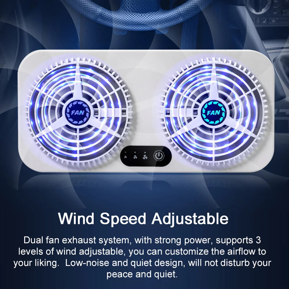 Htovila Car Exhaust Fan USB Circulation Ventilator with 3 Adjustable Wind Speed G2044