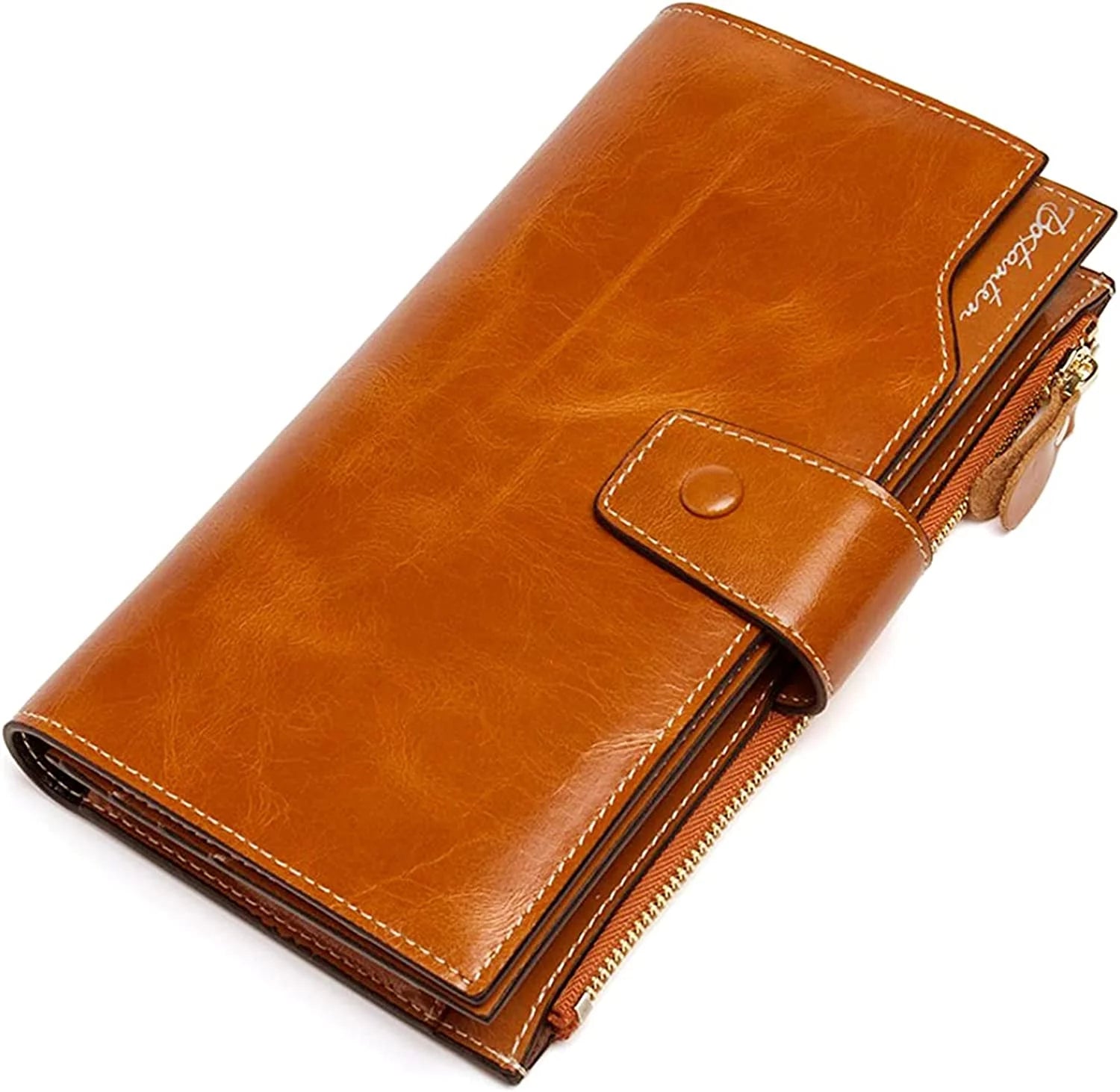 BOSTANTEN Women's Leather RFID Blocking Wallet with Phone Holder Z907