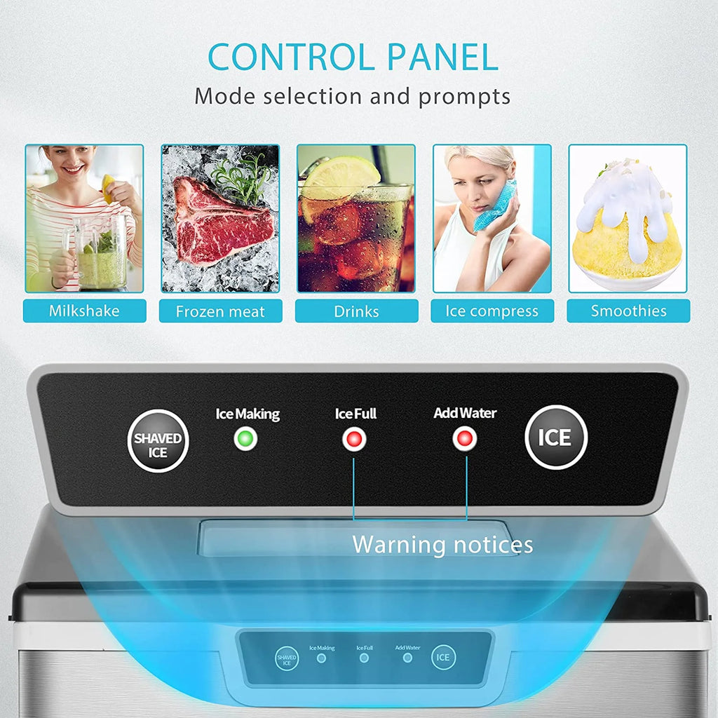 VIVOHOME 2 in 1 Countertop Ice Maker & Ice Shaver Machine A608