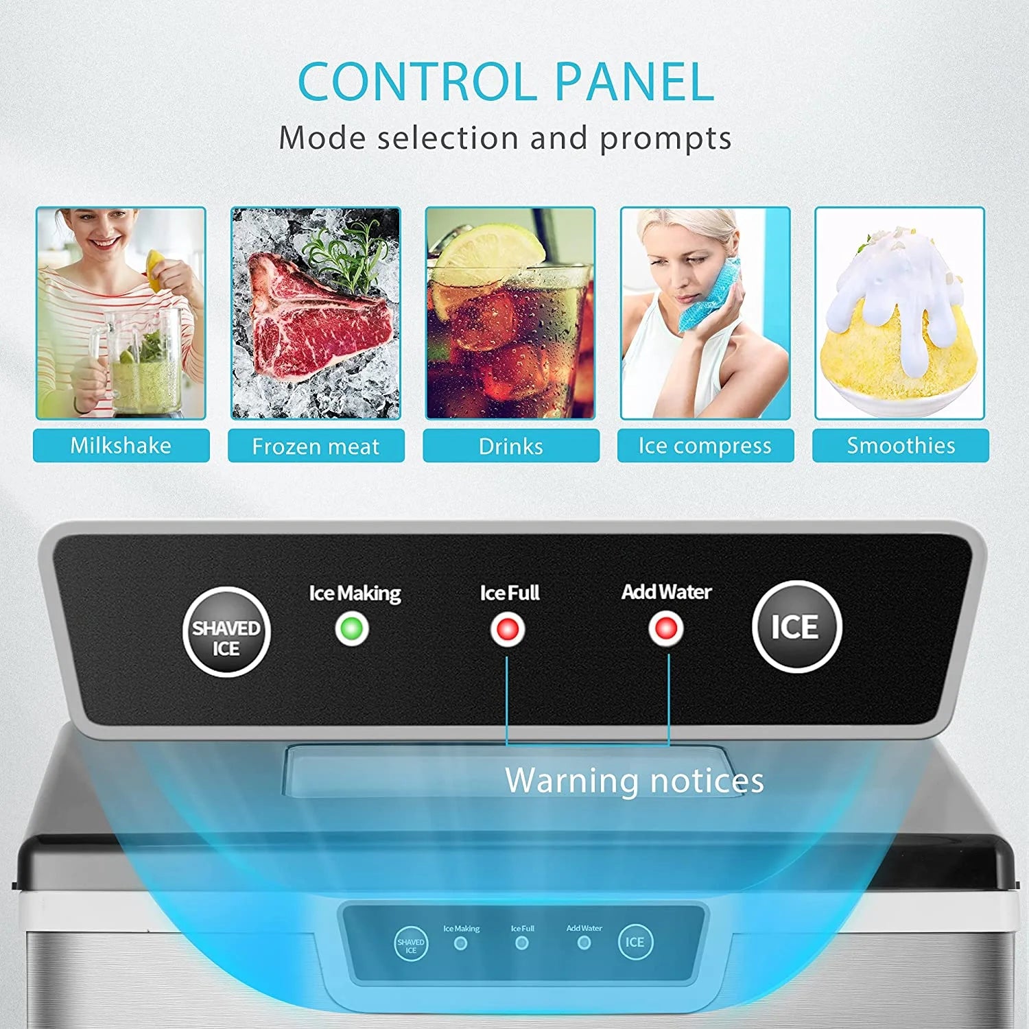 VIVOHOME 2 in 1 Countertop Ice Maker & Ice Shaver Machine A608