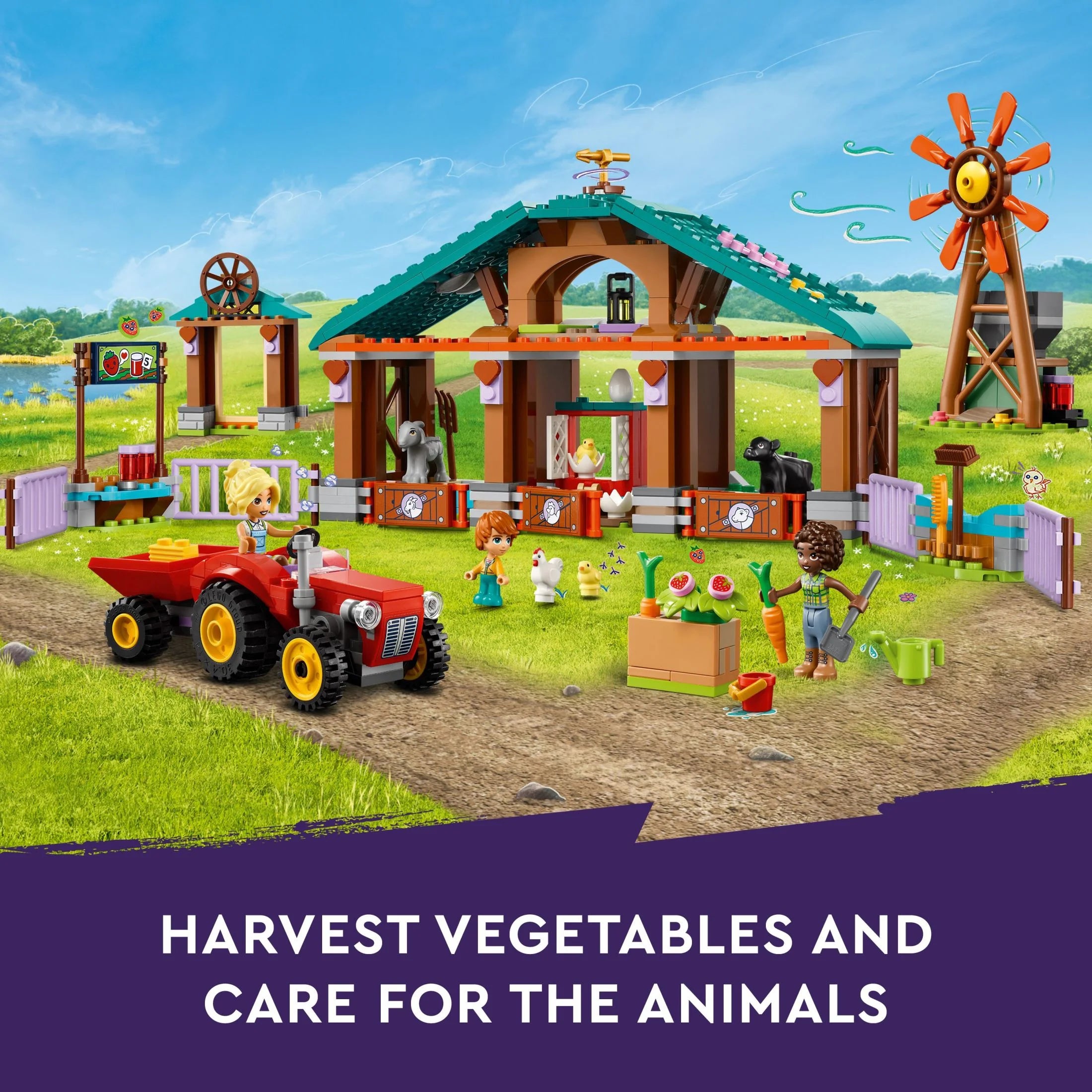 LEGO Friends Farm Animal Sanctuary and Tractor Toy, 3 Mini-Dolls, 5 Animals, Ages 6+ Y945