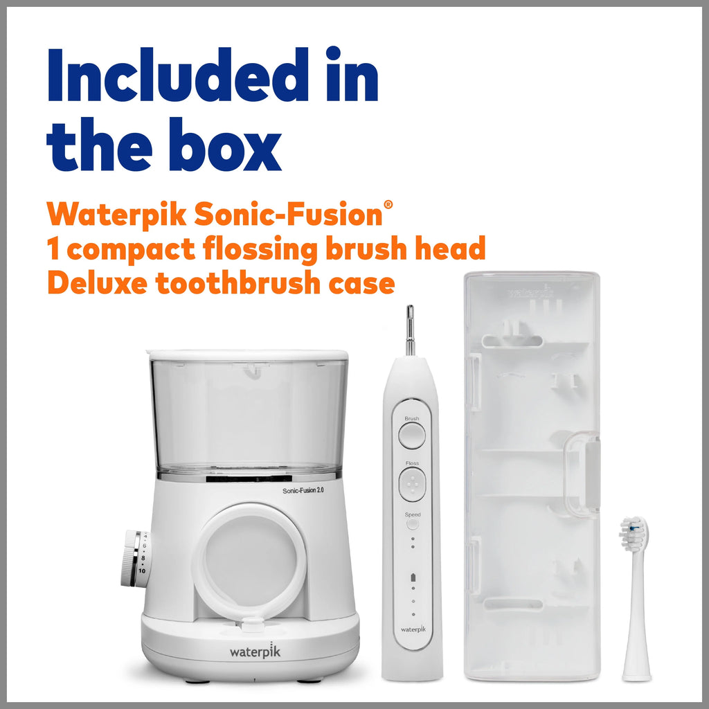 Waterpik Sonic-Fusion 2.0 Flossing Toothbrush, Electric Toothbrush & Water Flosser, White O257