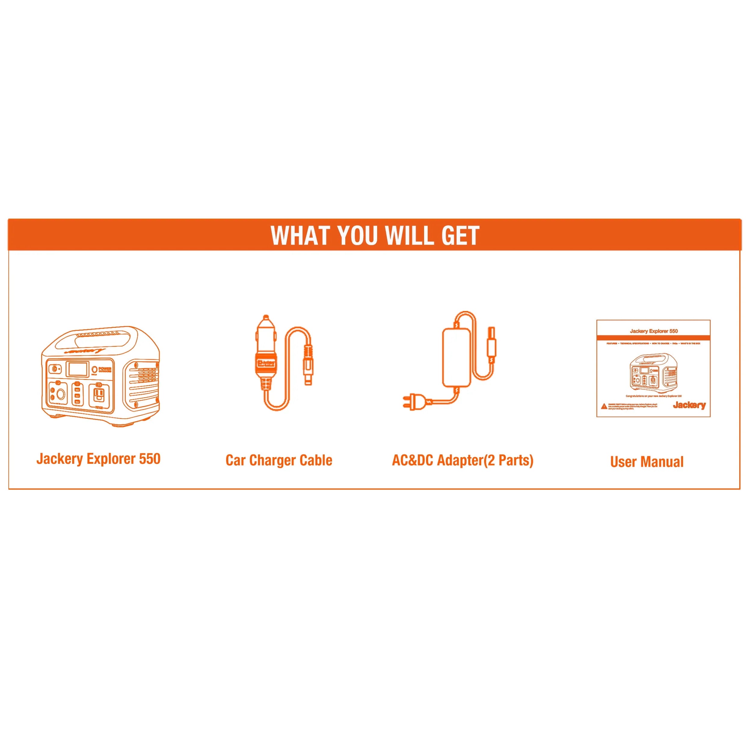 Jackery Explorer 550 Portable Power Station 500W Y615369