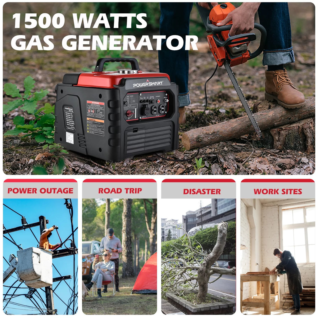 PowerSmart 1500 Watt Portable Gas Inverter Generator J780