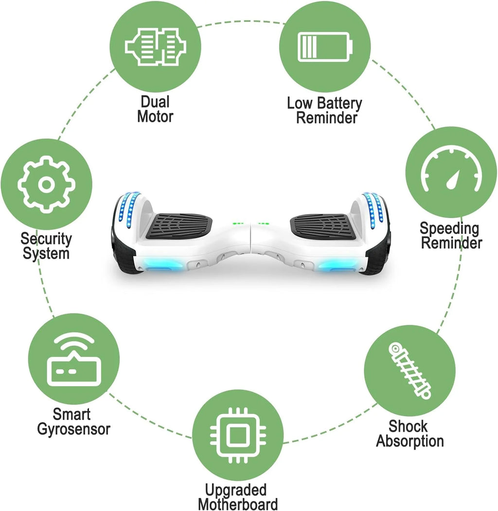 LIEAGLE Hoverboard with Seat Attachment, 6.5 inch Self Balancing Scooter S62540