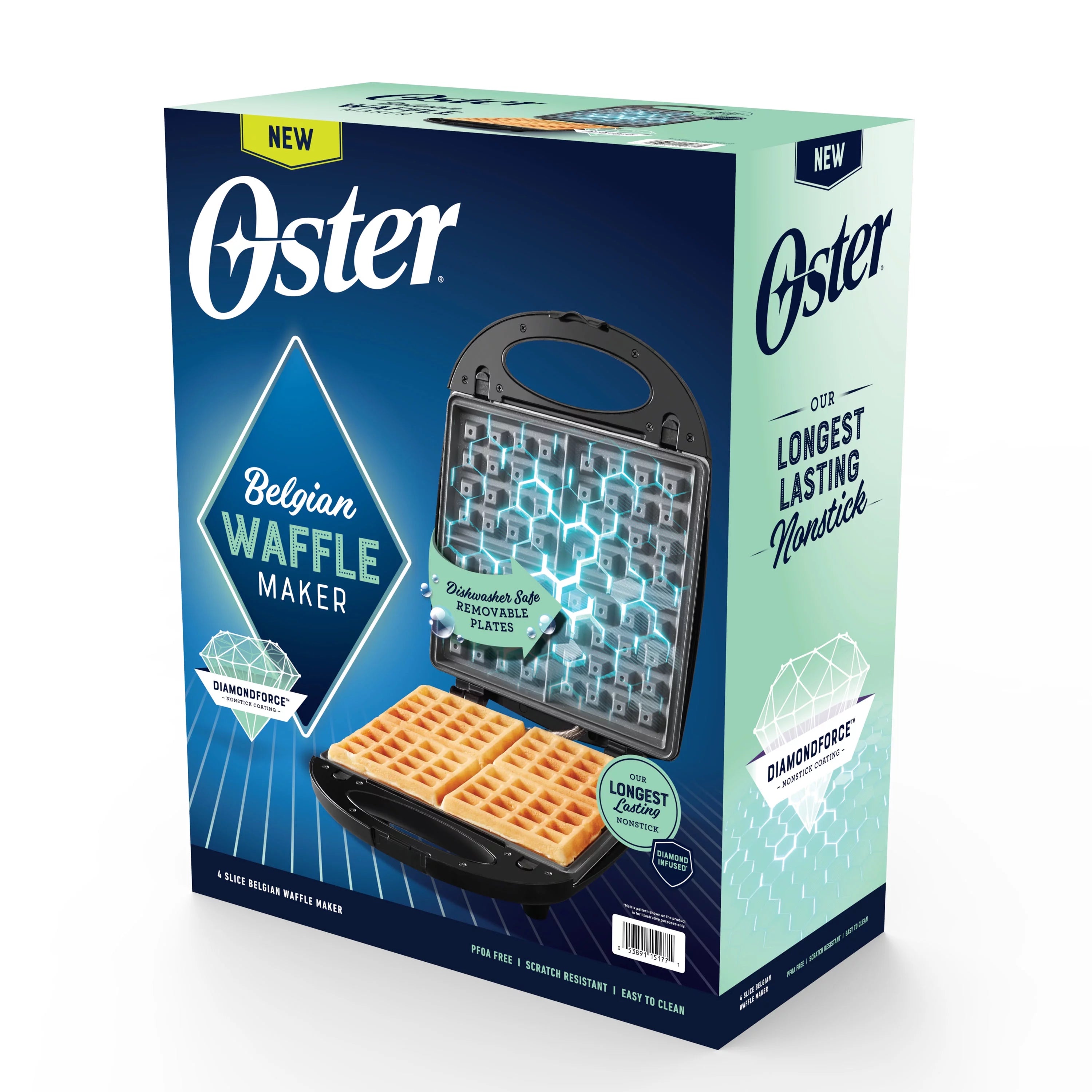 Oster DiamondForce Belgian Waffle Maker with Removable Plates K40965