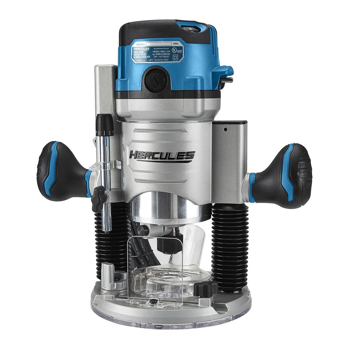 HERCULES 12 Amp Variable-Speed Fixed Base Router with Plunge Base Kit