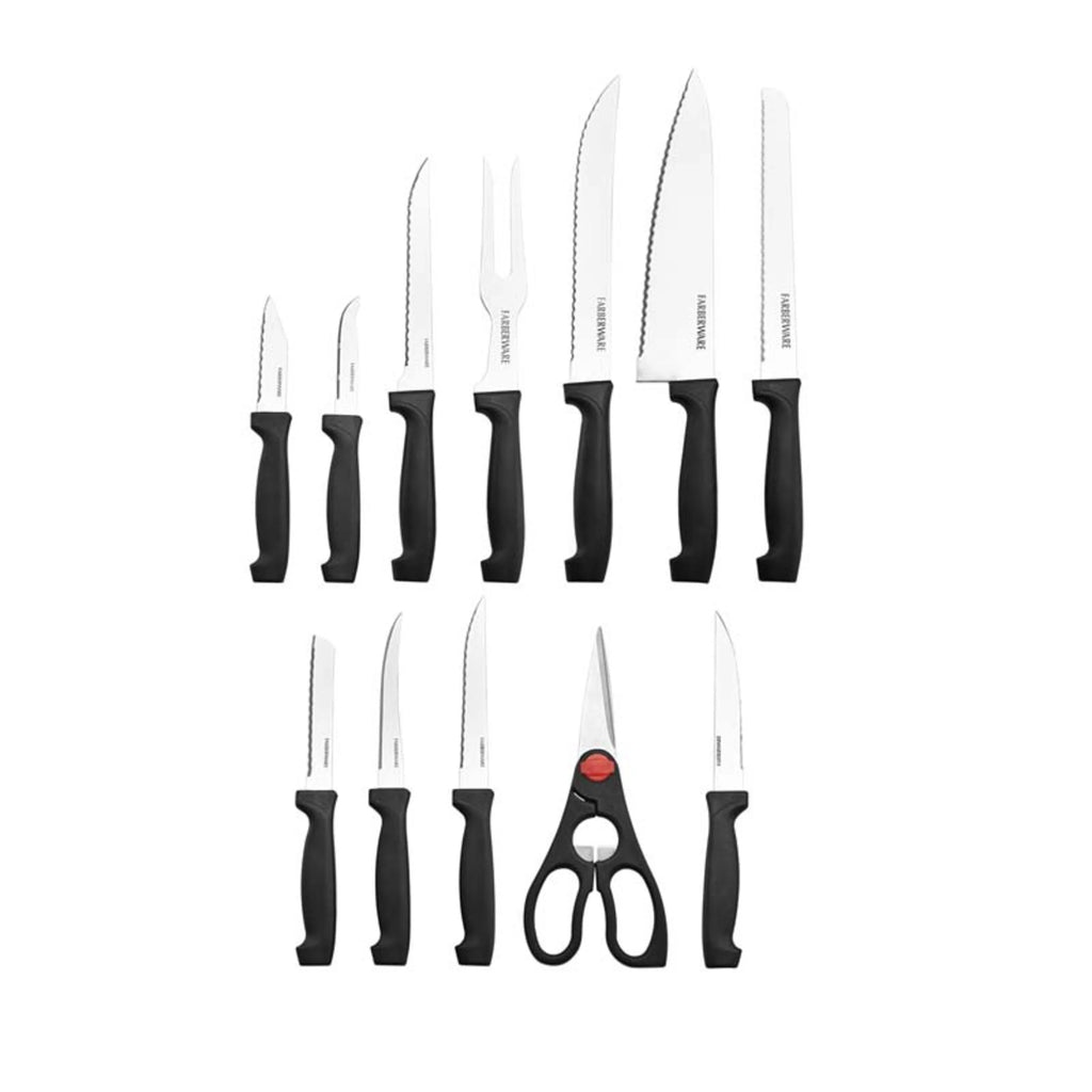 Farberware 18 Piece Stainless Steel Knife Set with Wood Block U718