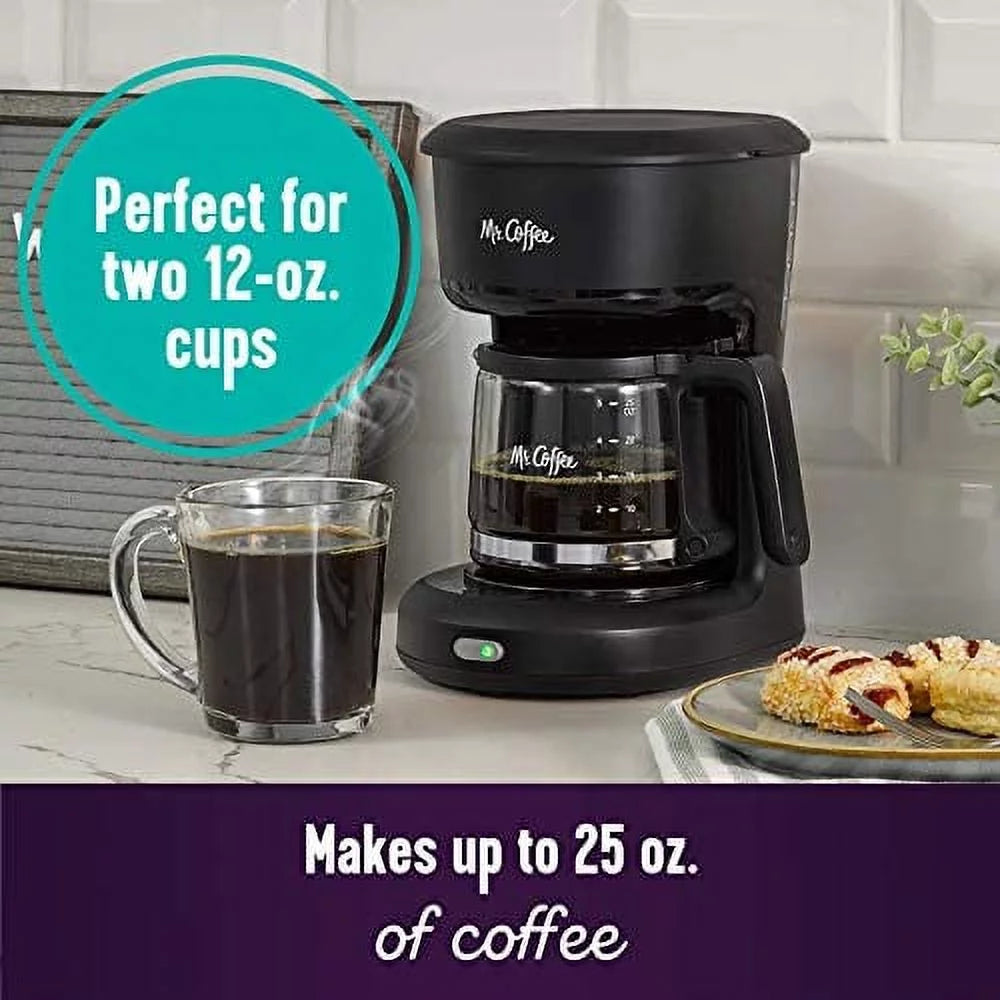 Mr. Coffee 5-Cup Mini Brew Switch Coffee Maker, Black X1867