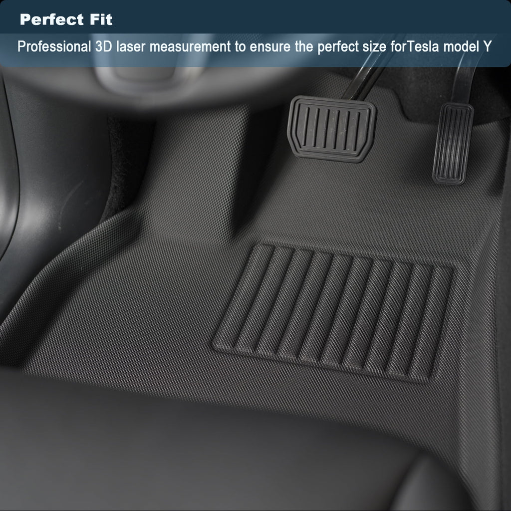 XPE Floor Mats for Tesla Model Y 2021-2023 All Weather 3D Waterproof 3-Piece Set Q531