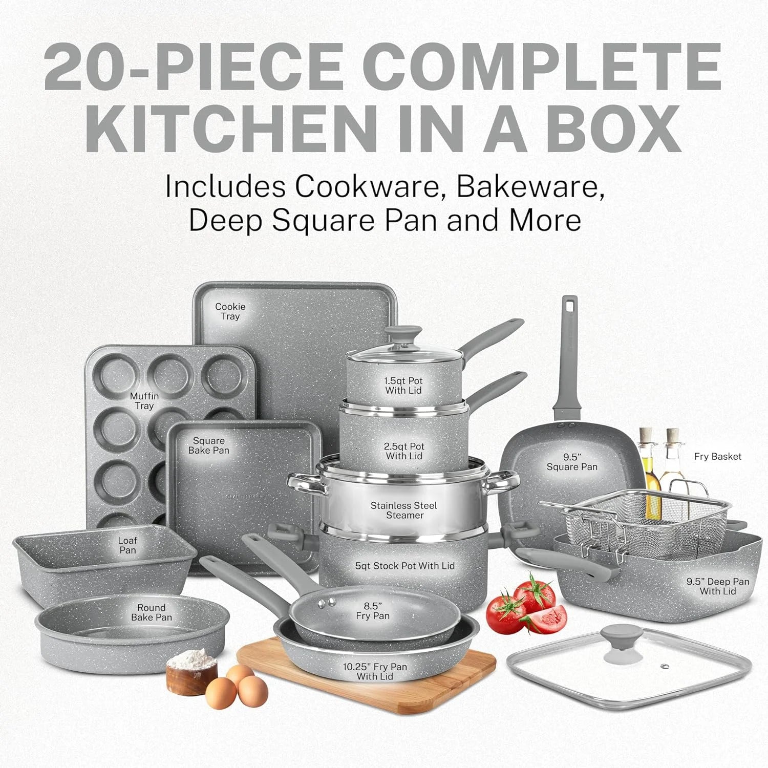Granitestone 20 Pc Non Stick Pots and Pans Set Q65423