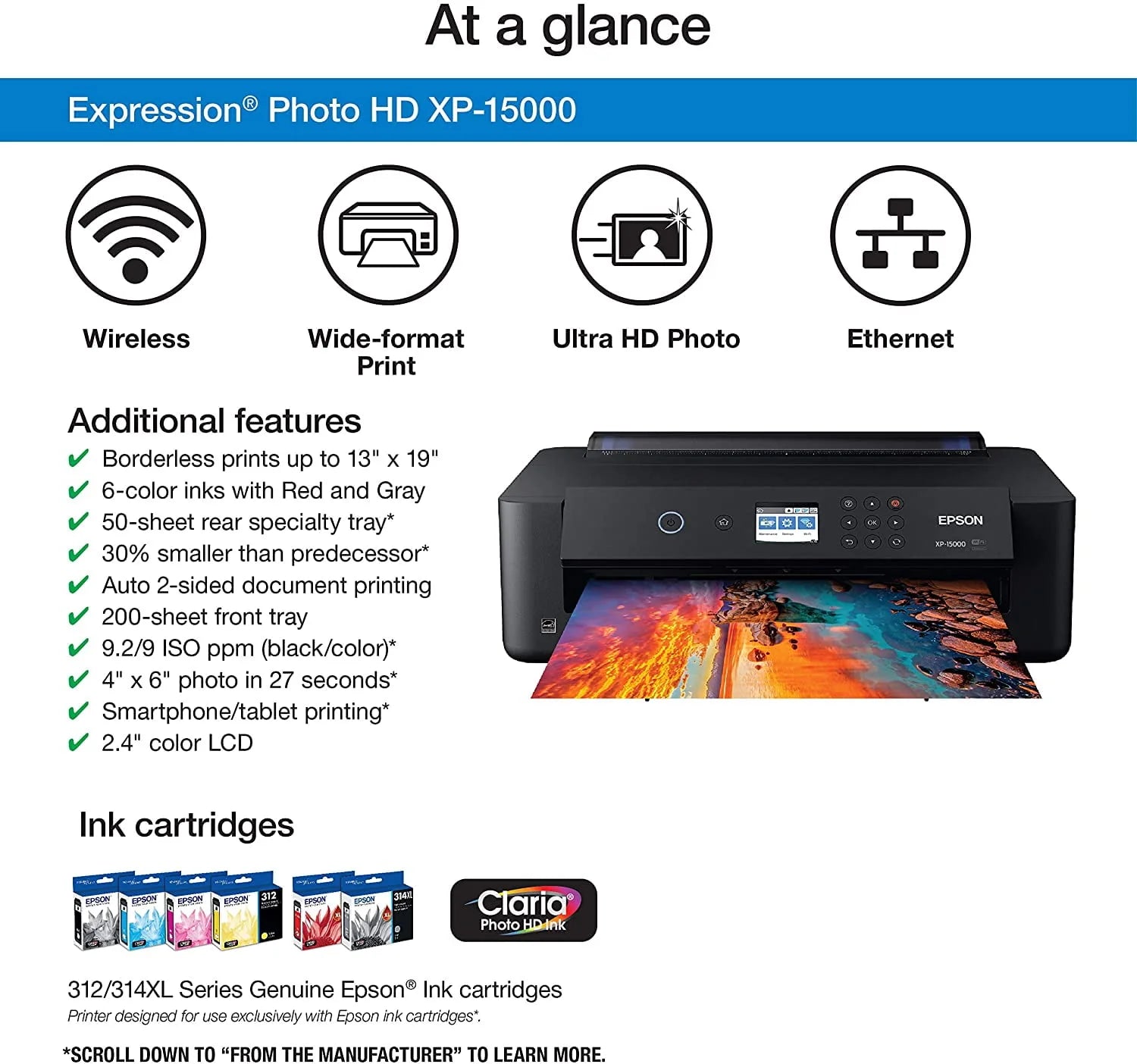 Epson Expression Photo HD XP-15000 Wireless Wide-Format Printer K9897