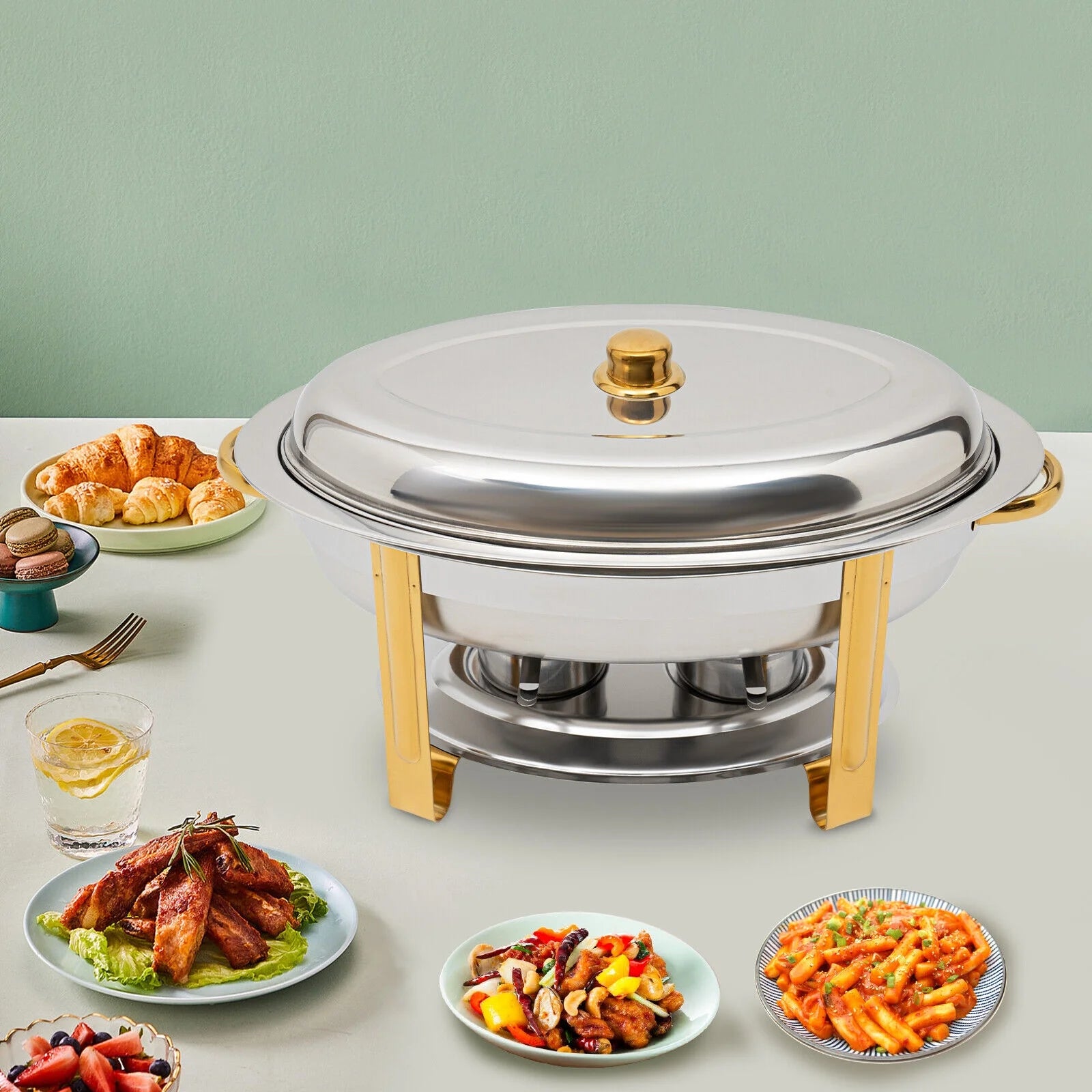 5.5L Stainless Steel Chafing Dish Buffet Set with Lid U49962