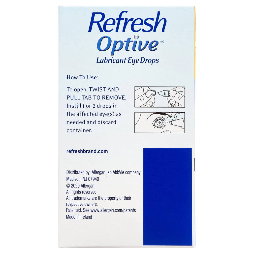 Refresh Optive Lubricant Eye Drops Preservative-Free, 0.4 ml, 60 Count Q788