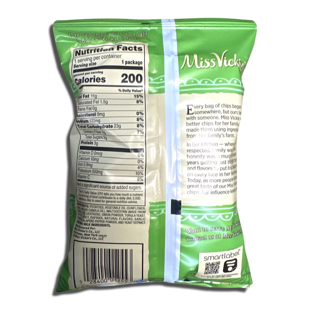 Ms. Vickie Jalapeno Kettle Cooked Potato Chips, 1.375 oz, 12-Pack with Tribeca Mints V98021