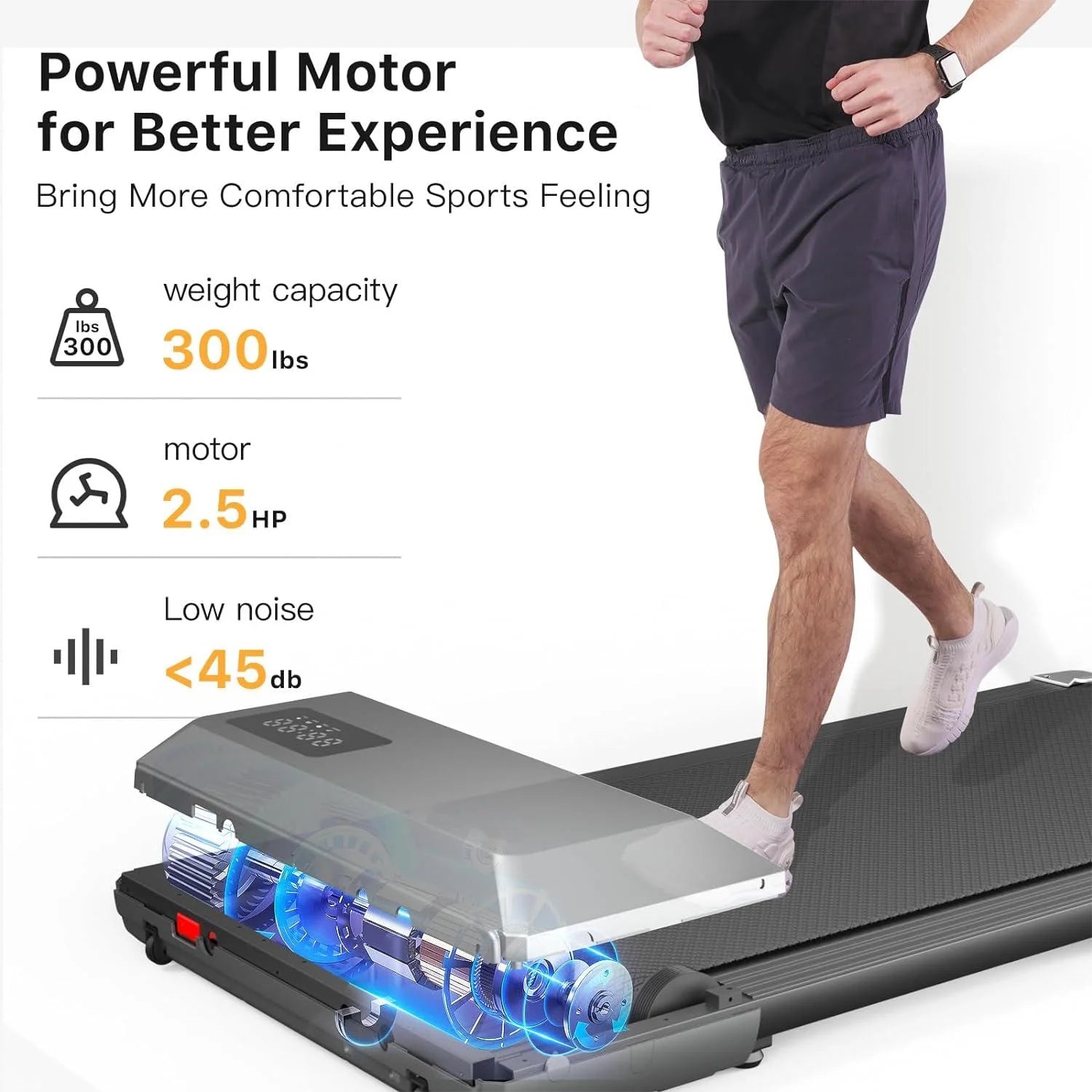 Dpforest Walking Pad 2 in 1 Under Desk Treadmill with Remote Control D6097