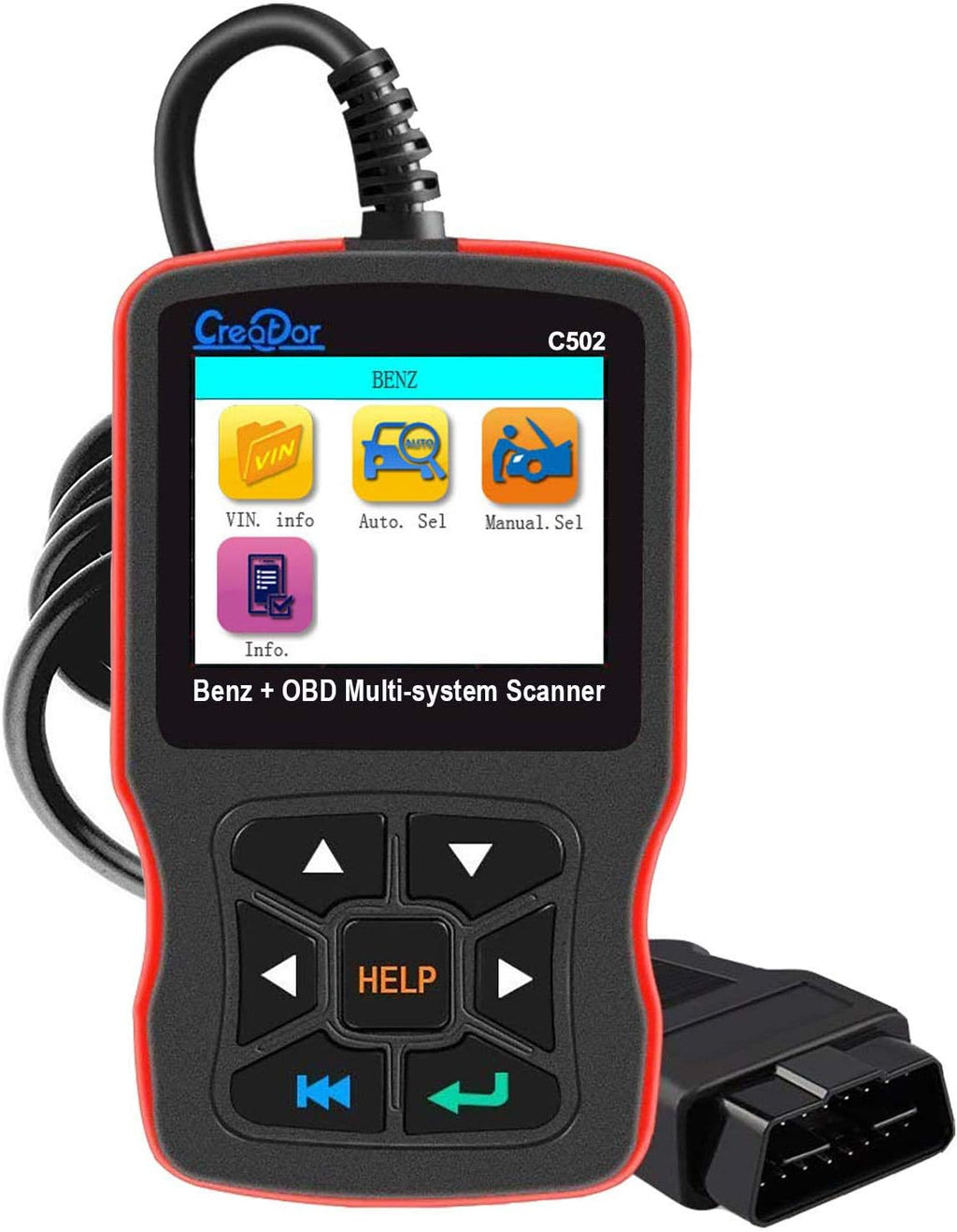 Creator OBD2 Scanner for Mercedes Benz ABS SRS Transmission Full System Diagnostic Scan Tool Professional Automotive Code Reader - Creator C502 [2022 Version]
