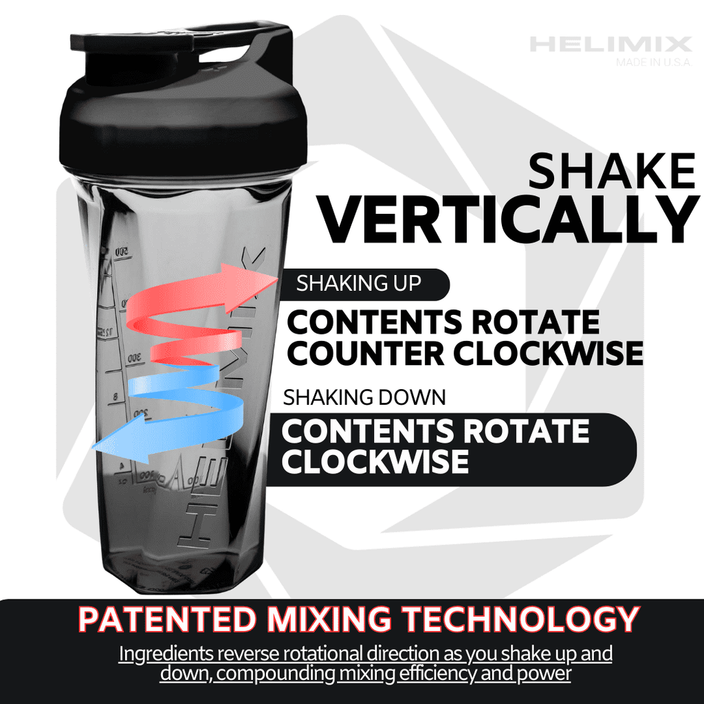 Helimix 2.0 Vortex Black Portable Pre-Workout Blender Shaker Bottle 28oz J290