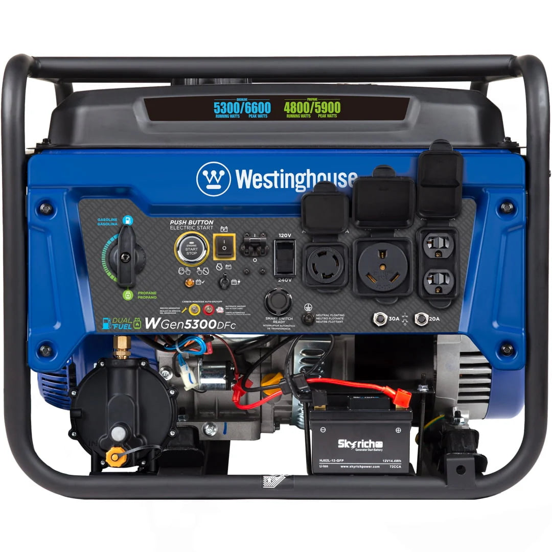 Westinghouse 6600 Peak Watt Dual Fuel Portable Generator with Remote Electric Start S561