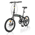 Zimtown 20 Adult Folding Bike, 7 Speed Shimano Lightweight City Commuter Bicycle, Black