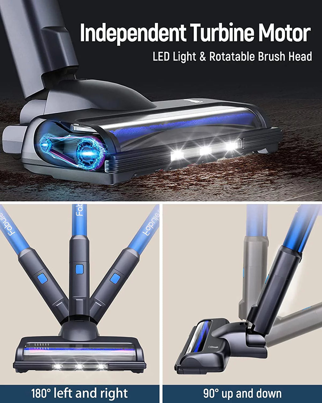 Fabuletta Cordless Vacuum 24Kpa, 6-in-1 Stick Vacuum Cleaner, FSV001 Blue N363538
