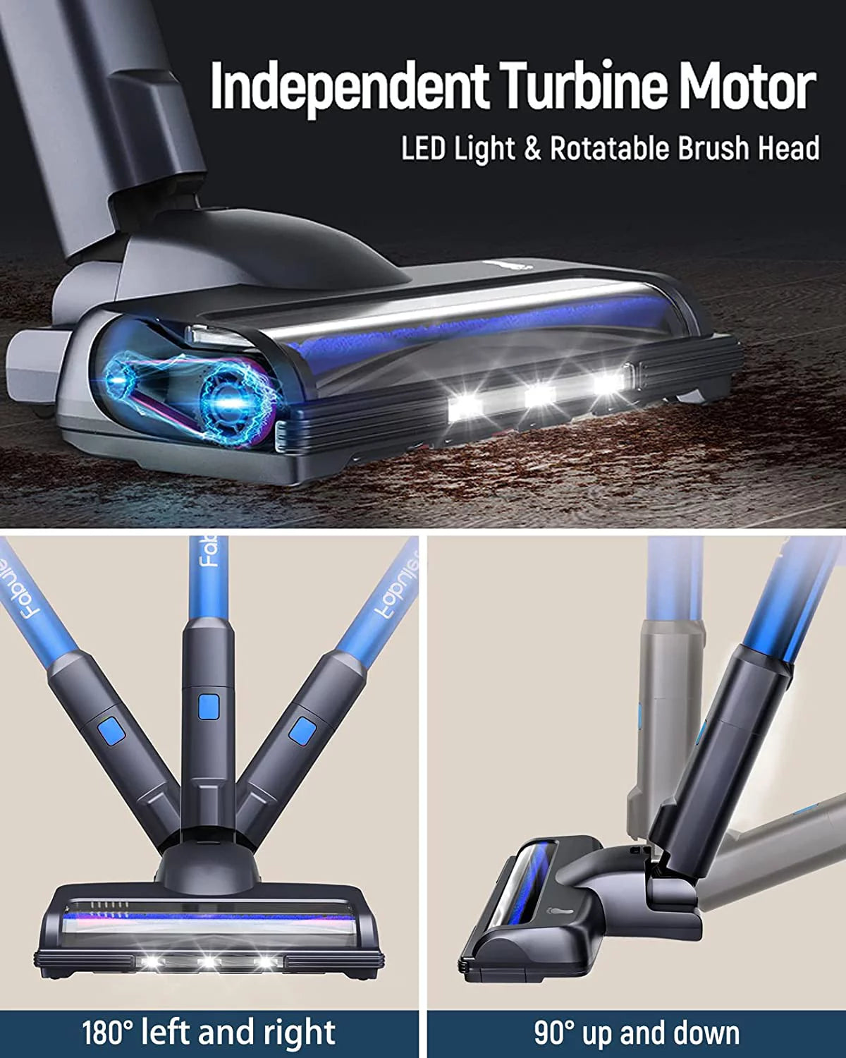 Fabuletta Cordless Vacuum 24Kpa, 6-in-1 Stick Vacuum Cleaner, FSV001 Blue N363538