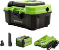 Greenworks 40V 3-Gallon Wet / Dry Shop Vacuum, 2Ah USB Battery and Charger Included