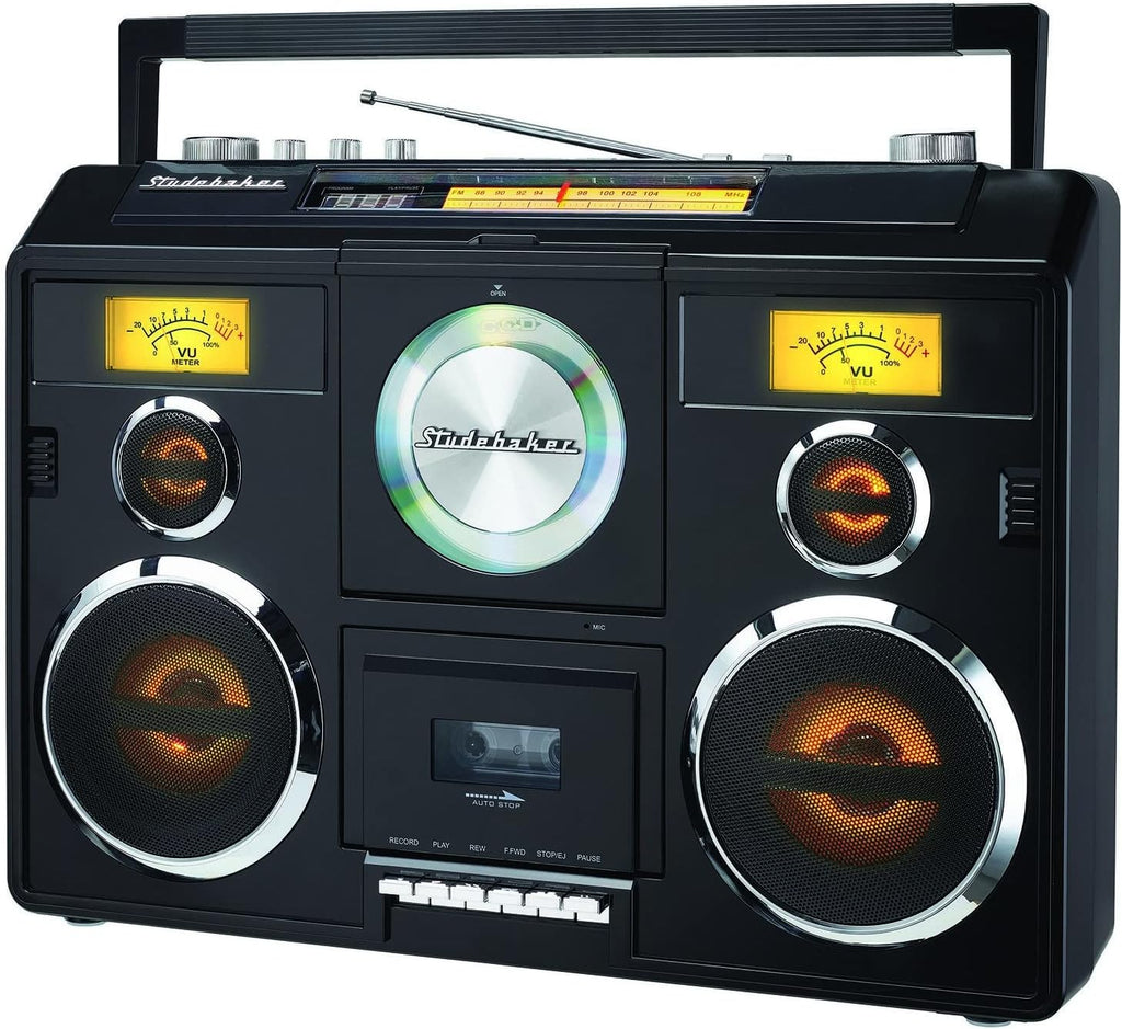 Sound Station Portable Stereo Boombox with Bluetooth/CD/AM-FM Radio/Cassette Recorder (Teal)