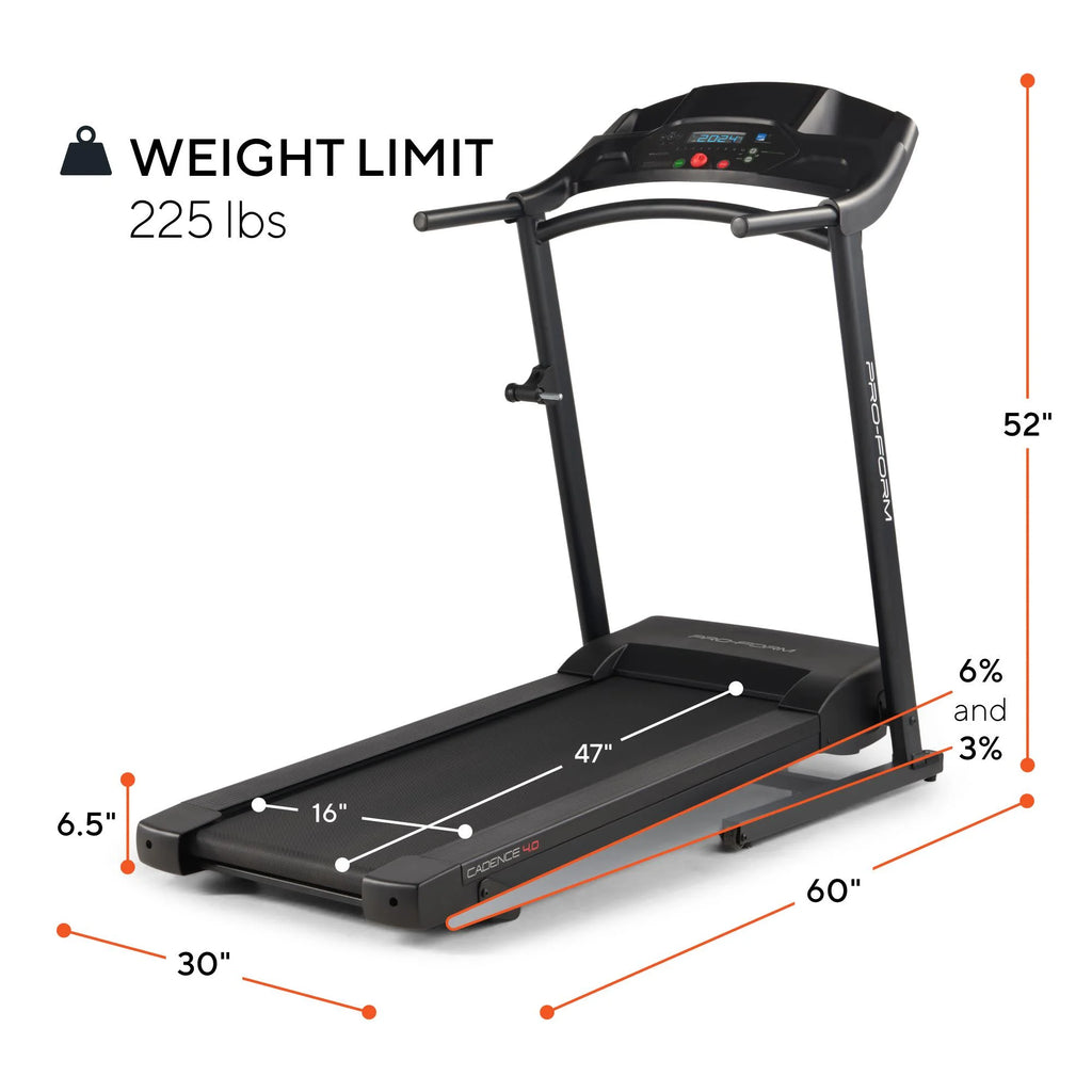 ProForm Cadence 4.0 Treadmill with 5" Display and SpaceSaver Design T140