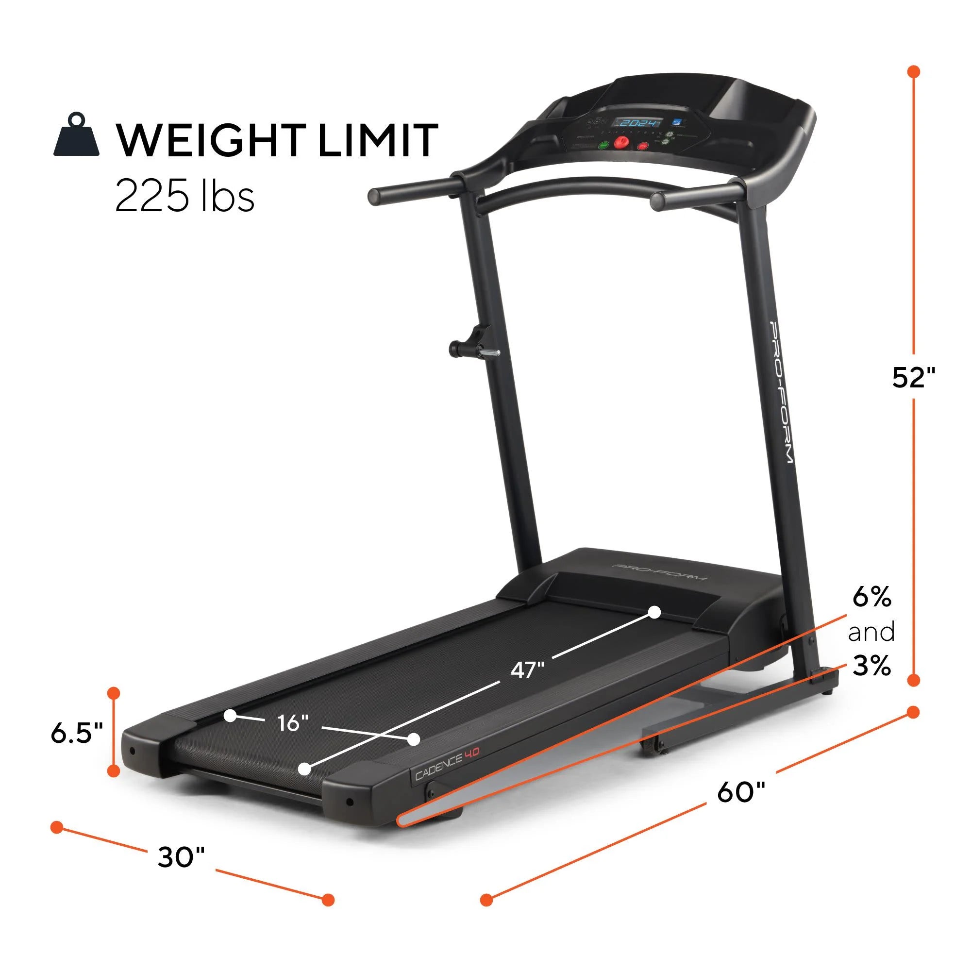ProForm Cadence 4.0 Treadmill with 5" Display and SpaceSaver Design T140