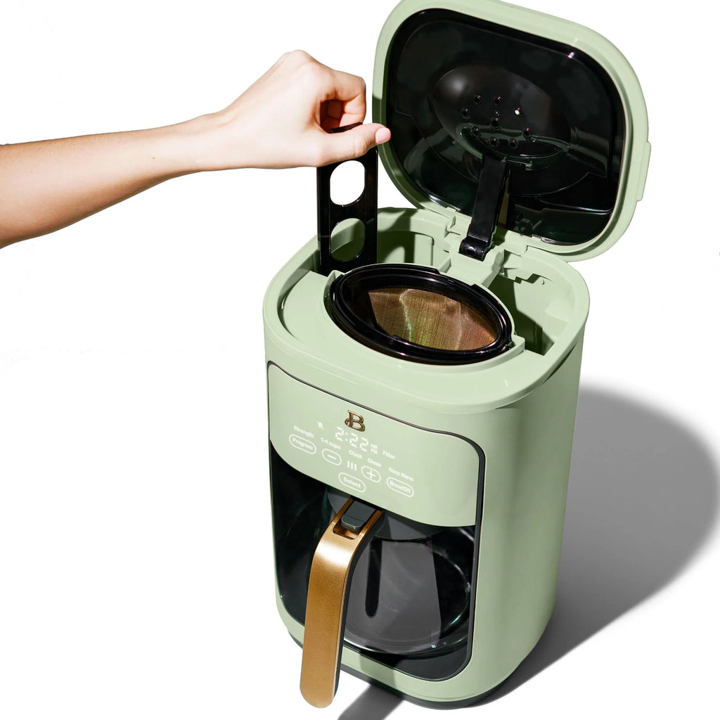 Beautiful 14-Cup Programmable Drip Coffee Maker with Touch Display, White Icing by Drew Barrymore F83994