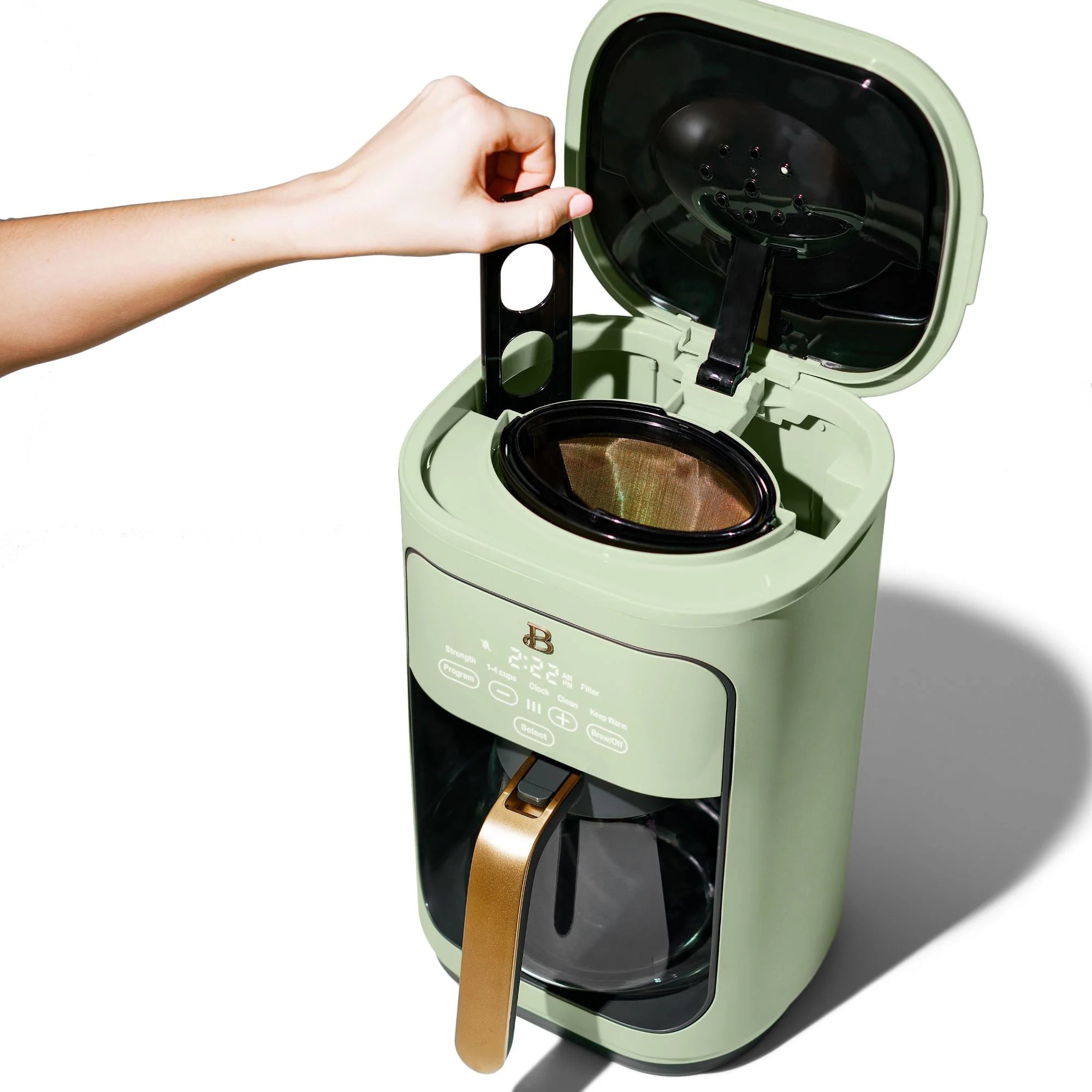 Beautiful 14-Cup Programmable Drip Coffee Maker with Touch Display, White Icing by Drew Barrymore F83994