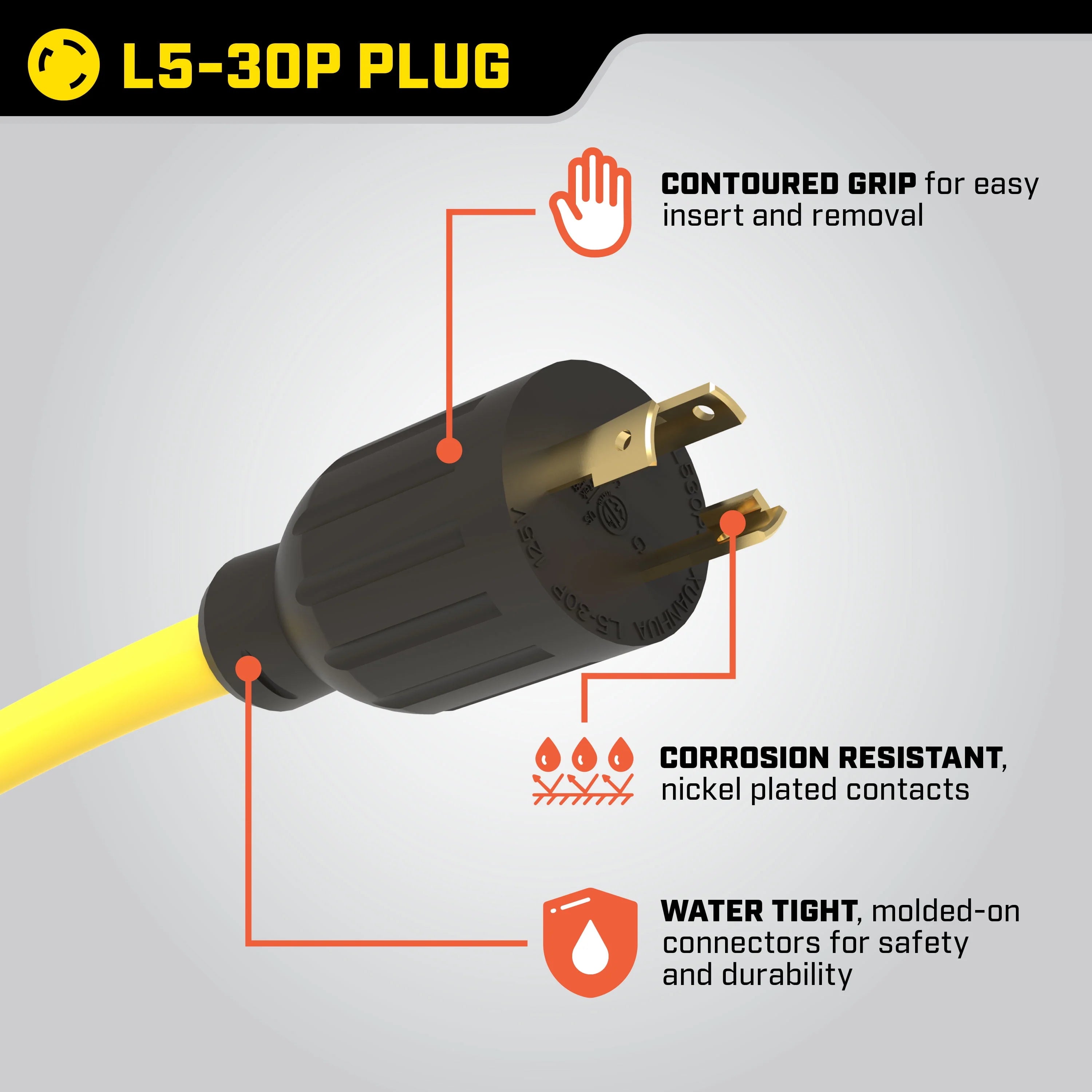 Champion Power Equipment 25-Foot 30-Amp Generator Extension Cord K7600