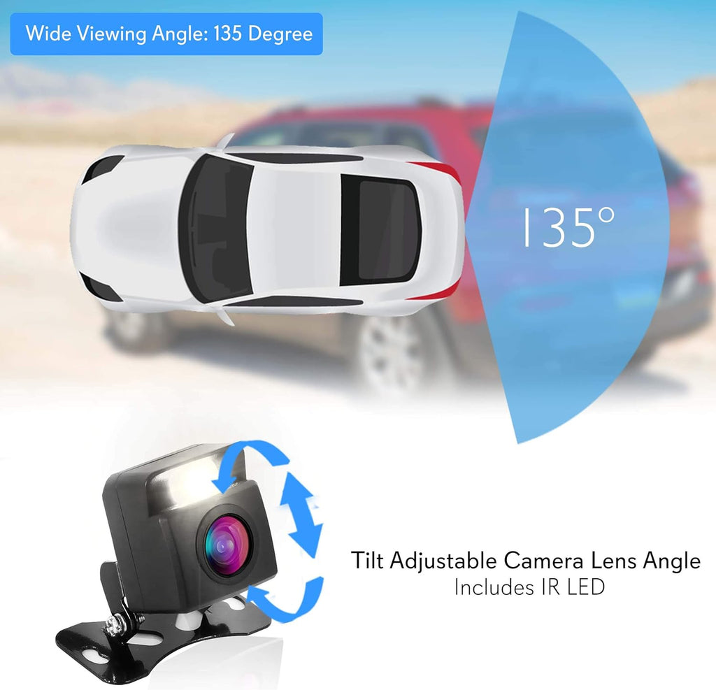 Pyle PLCM4580WIR Wireless Backup Rear View Camera with 4.3" Monitor, Night Vision, Pack of 2 D231303