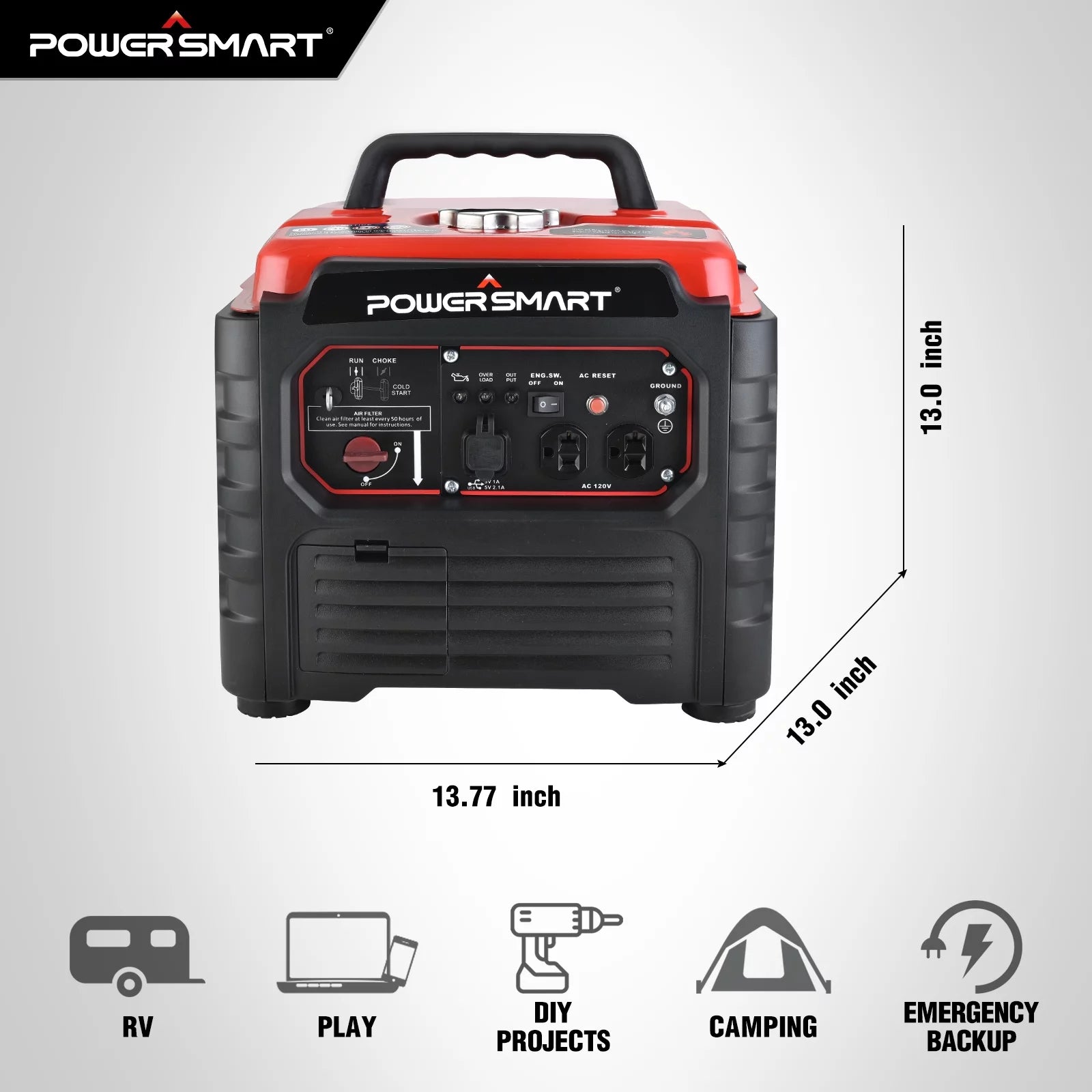 PowerSmart 1500 Watt Portable Gas Inverter Generator J780