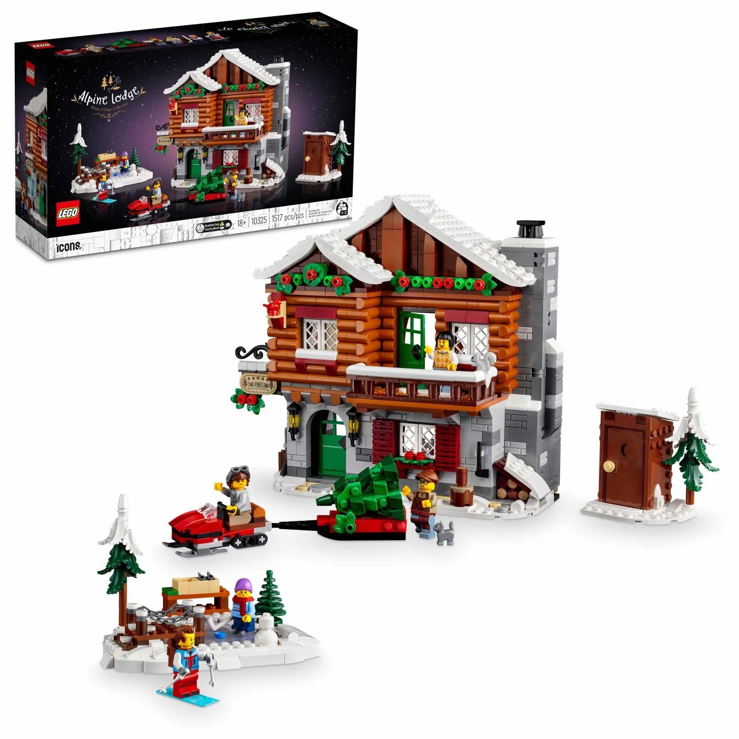LEGO Icons Alpine Lodge Model Building Kit, Gift for Adventurers and Outdoor Lovers, Fun Family Construction Project, Build a Model Bed and Breakfast, Father's Day Gift Idea, 10325