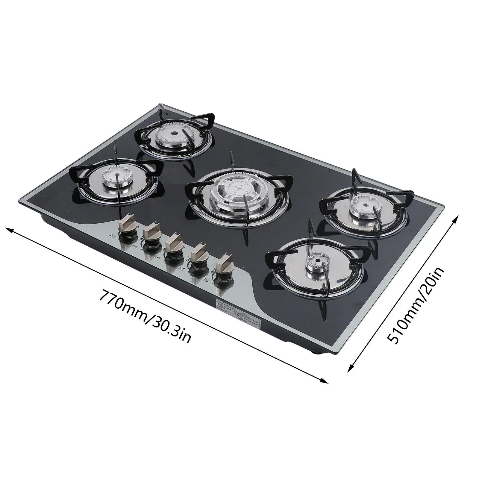 30" Built-in Gas Cooktop 5 Burner LPG/NG Q5701