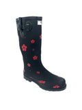 Forever Young Ladies Two Tone Plaid Print Tall Rain Boot