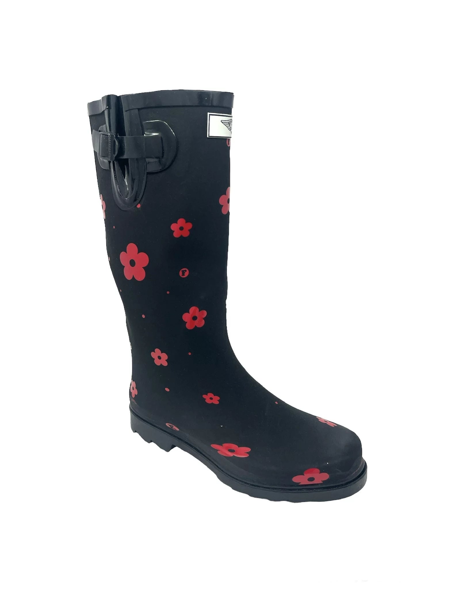 Forever Young Ladies Two Tone Plaid Print Tall Rain Boot