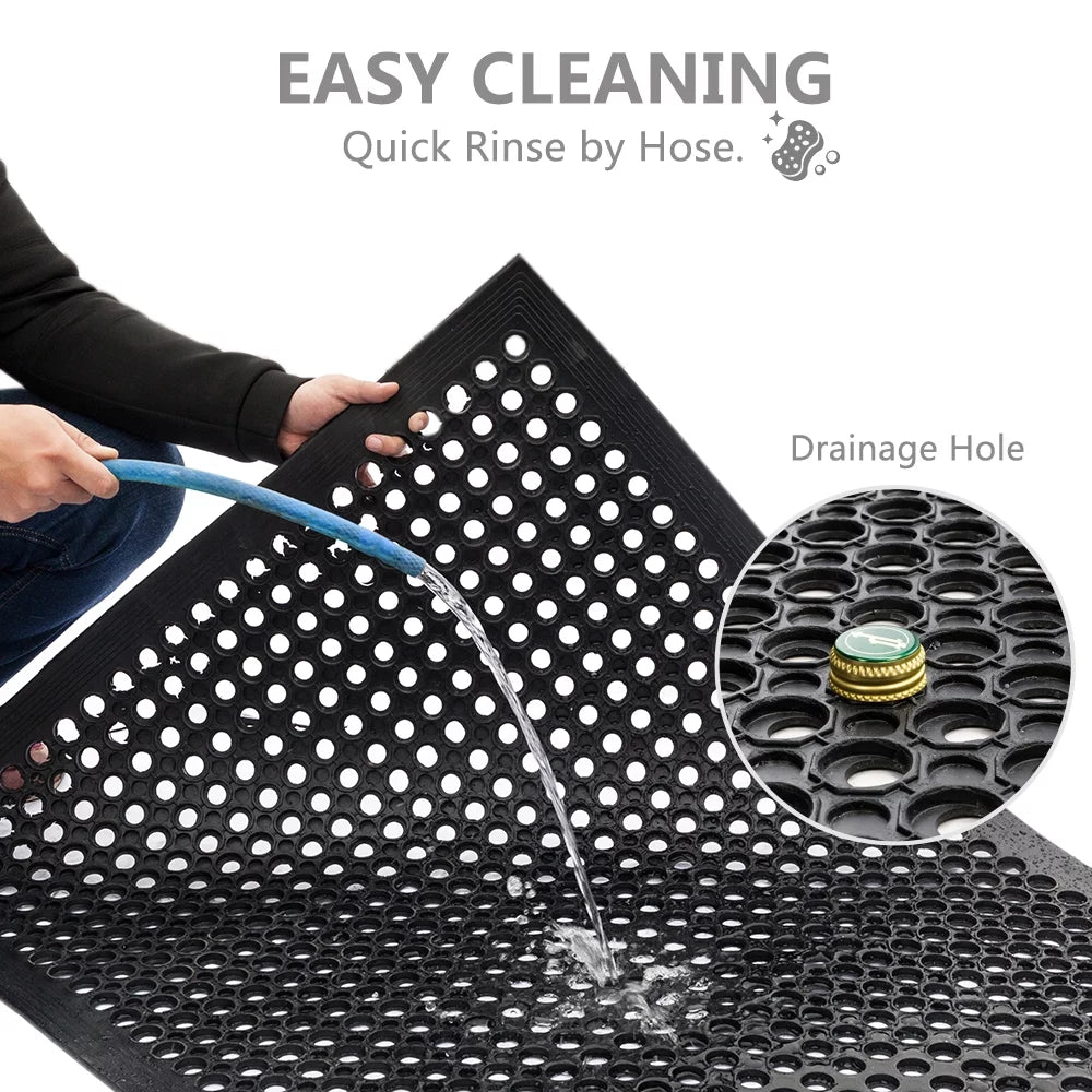 Ktaxon Rubber Floor Mat with Holes, 60" x 36" Anti-Fatigue Non-Slip F567