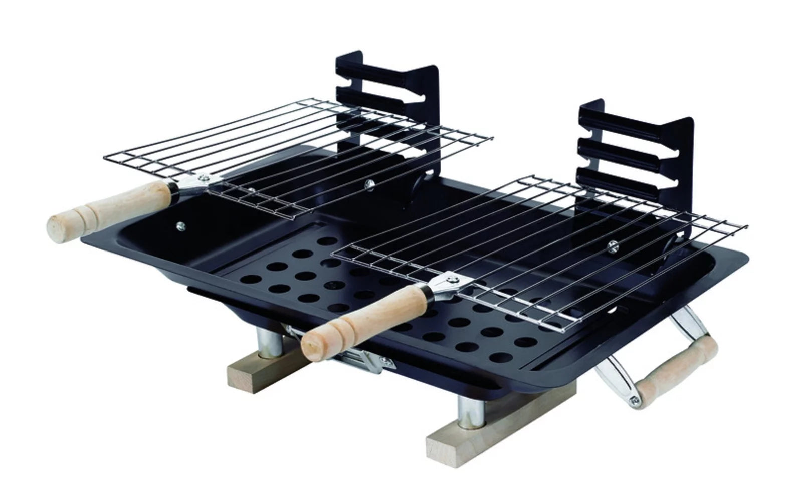 Marsh Allan 30002 Steel Hibachi Charcoal Grill, Black Z473265