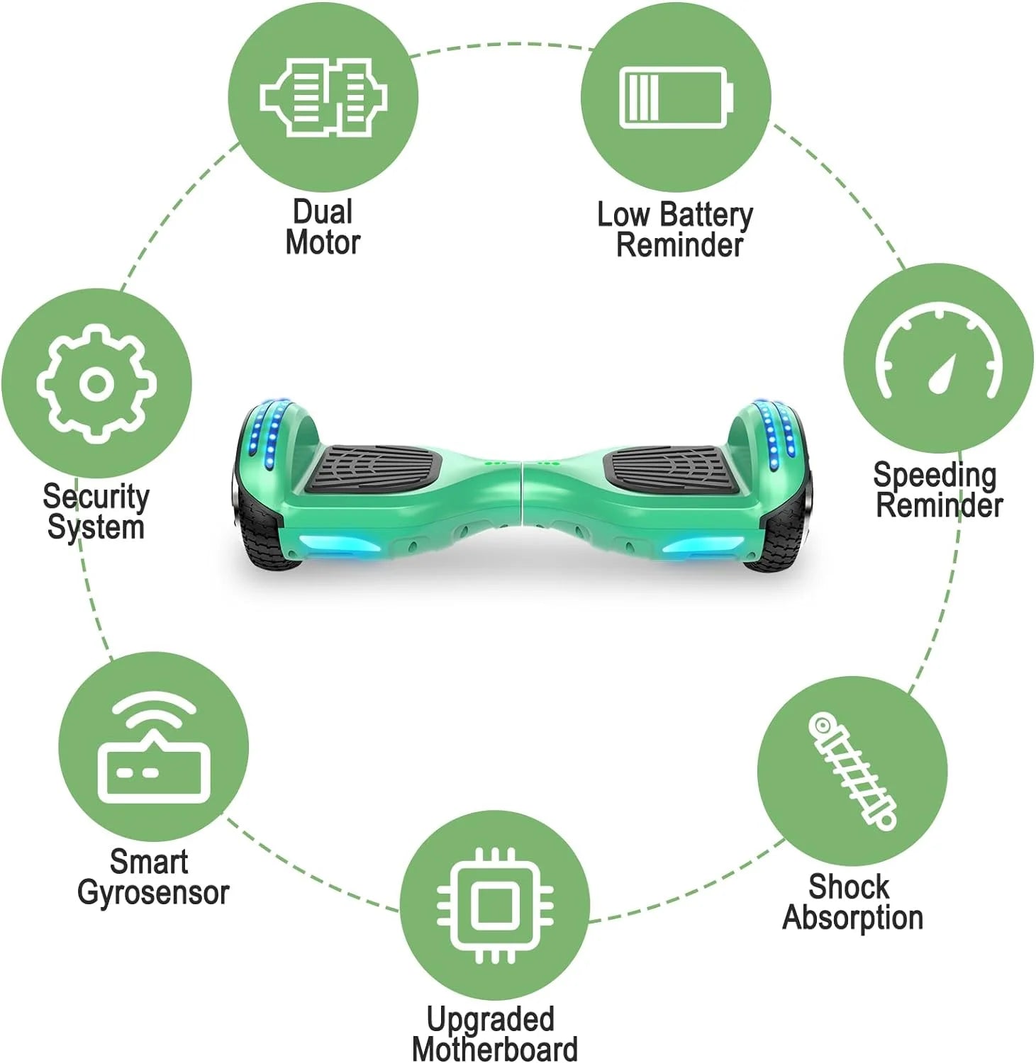 LIEAGLE Hoverboard with Seat Attachment, 6.5 inch Self Balancing Scooter S62540