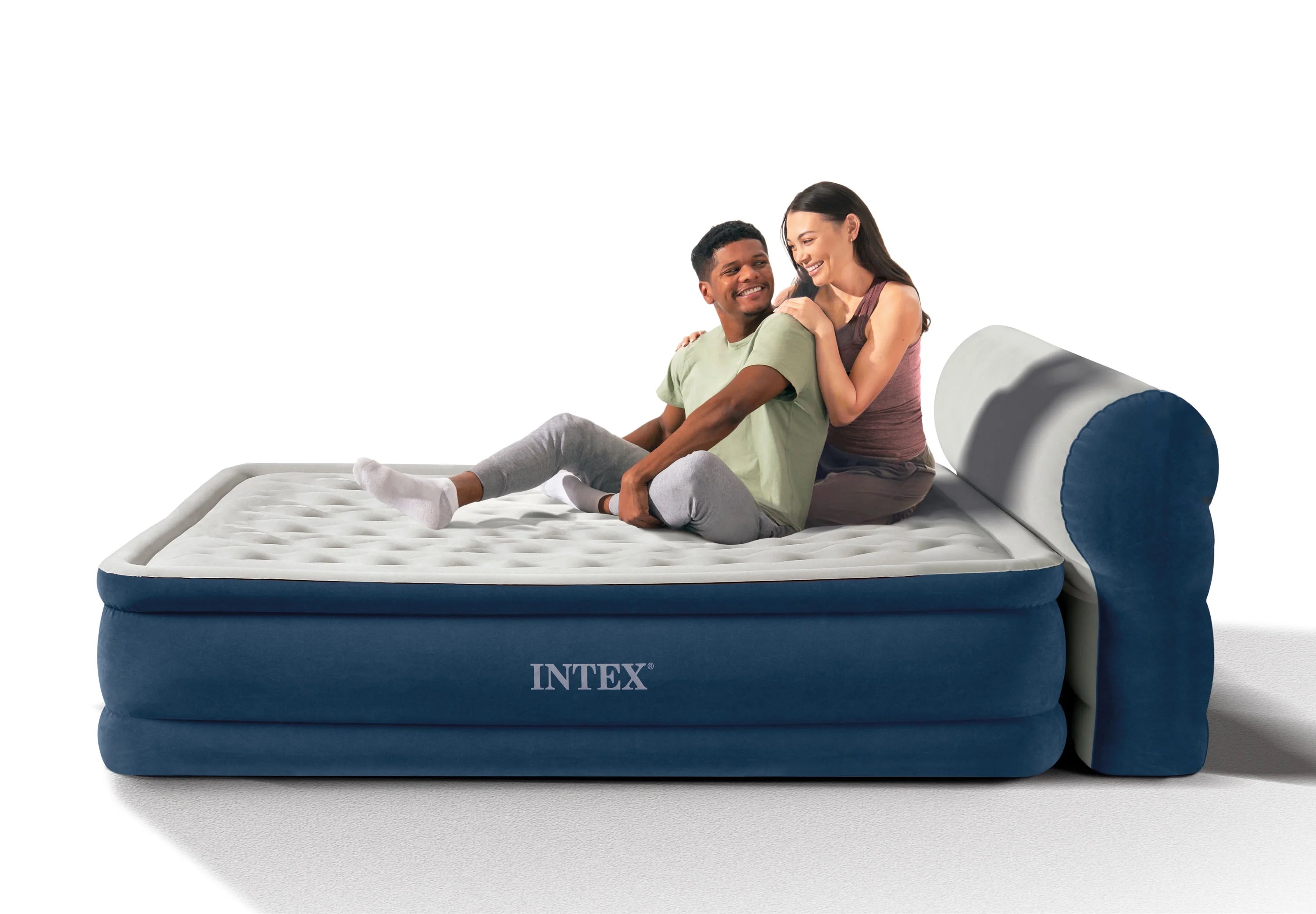 Intex Dura-Beam Deluxe Ultra Plush Queen Air Bed with Built-in Pump G799996