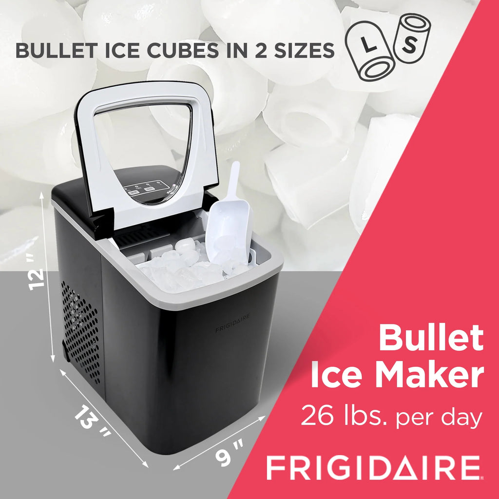 Frigidaire 26 lb. Countertop Ice Maker EFIC117-SS, Black Stainless Steel Y9301