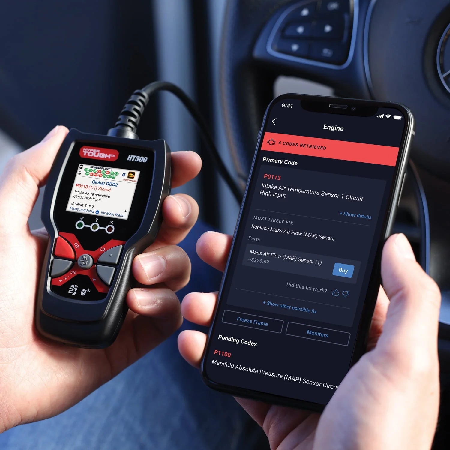 Hyper Tough HT300 Scan Tool OBD2 for 1996 & Newer Vehicles M90206