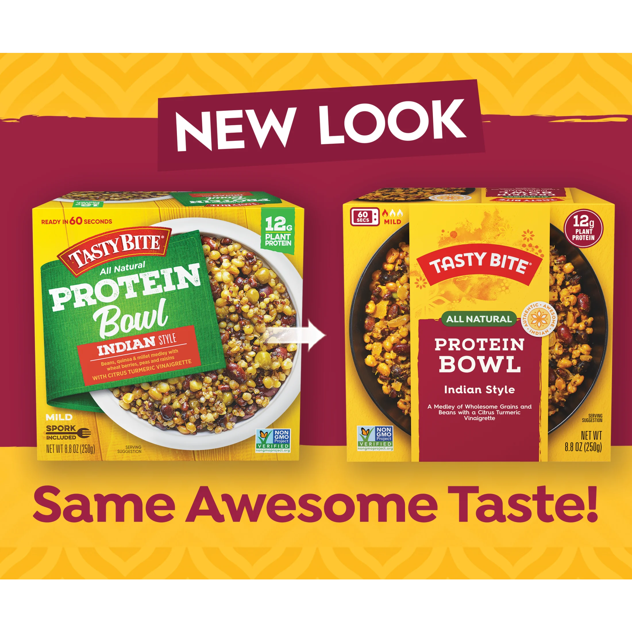 Tasty Bite All Natural Indian Plant Based Protein Bowl, 8.8 oz, 4 Pack D30746