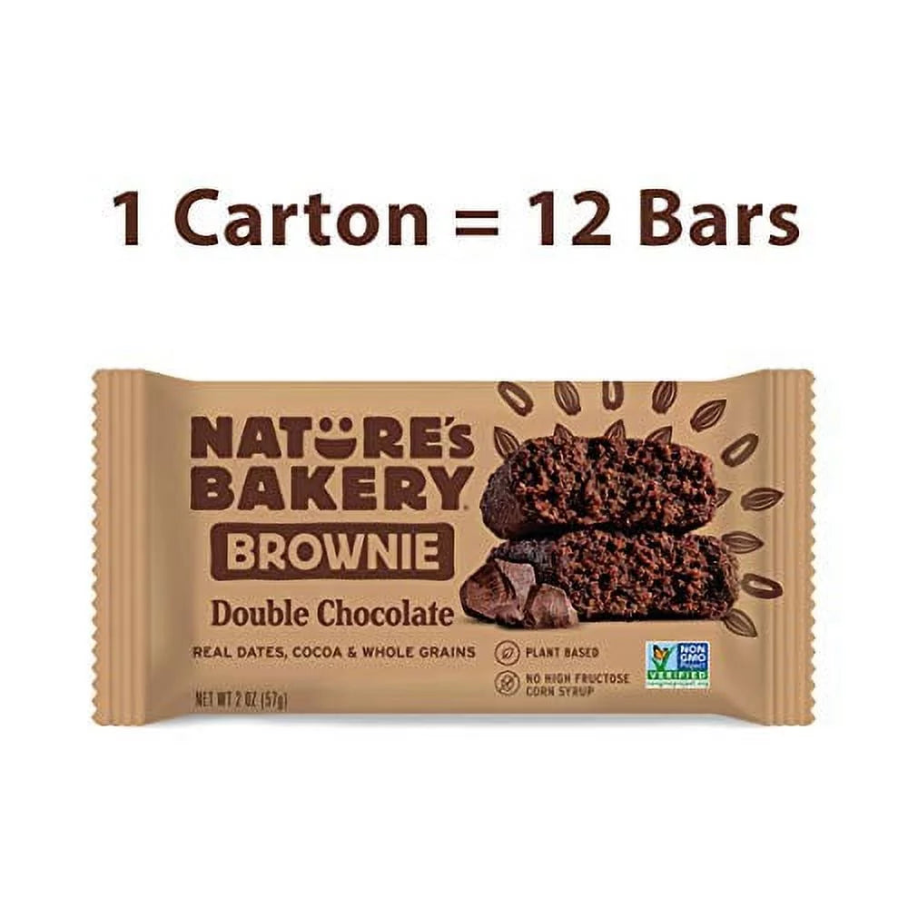 Nature’s Bakery Whole Wheat Fig Bars Double Chocolate Brownie, Vegan, 12 Twin Packs J69331