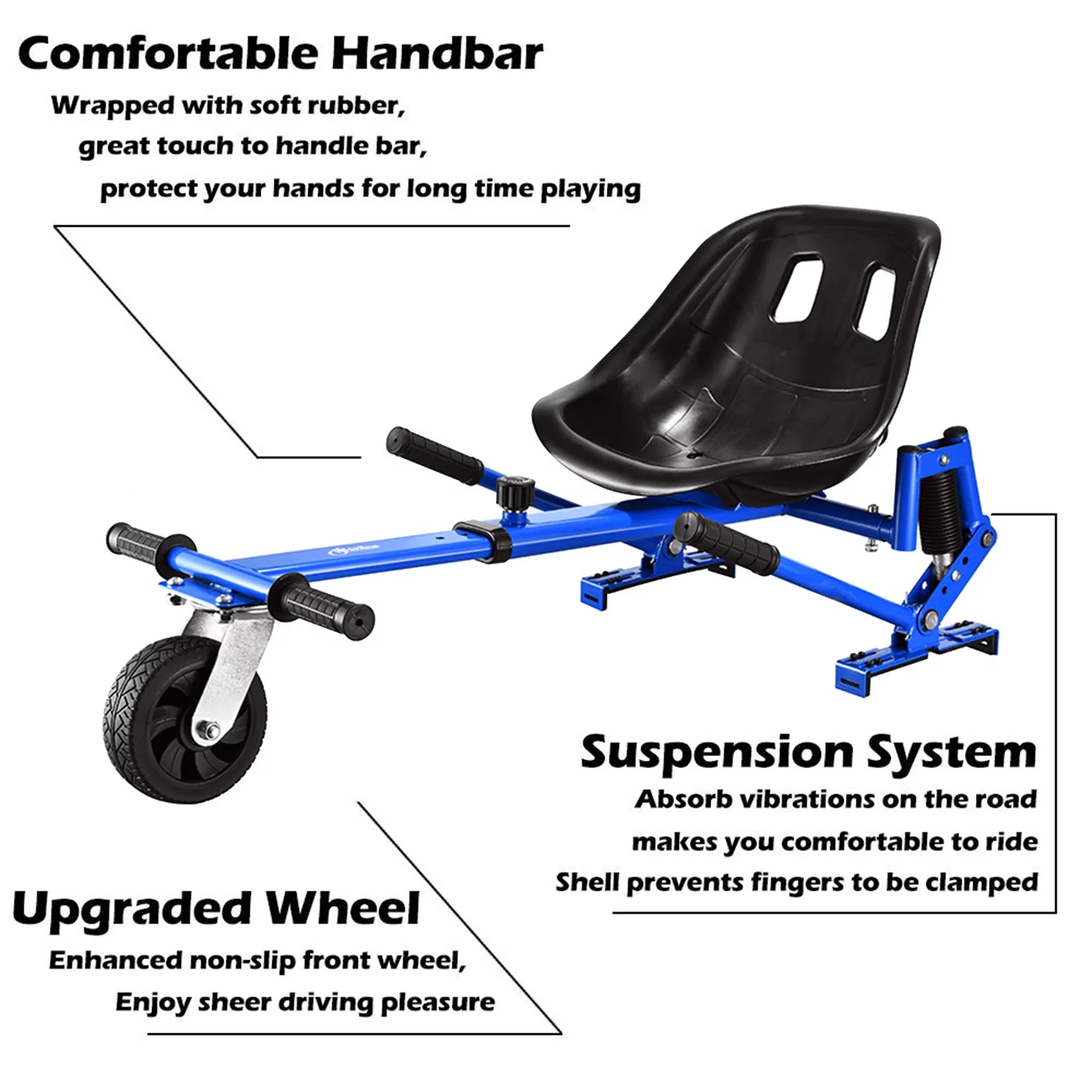 Hoverboard Go Kart Attachment for Adults & Kids with Off-Road Tire, Blue X745