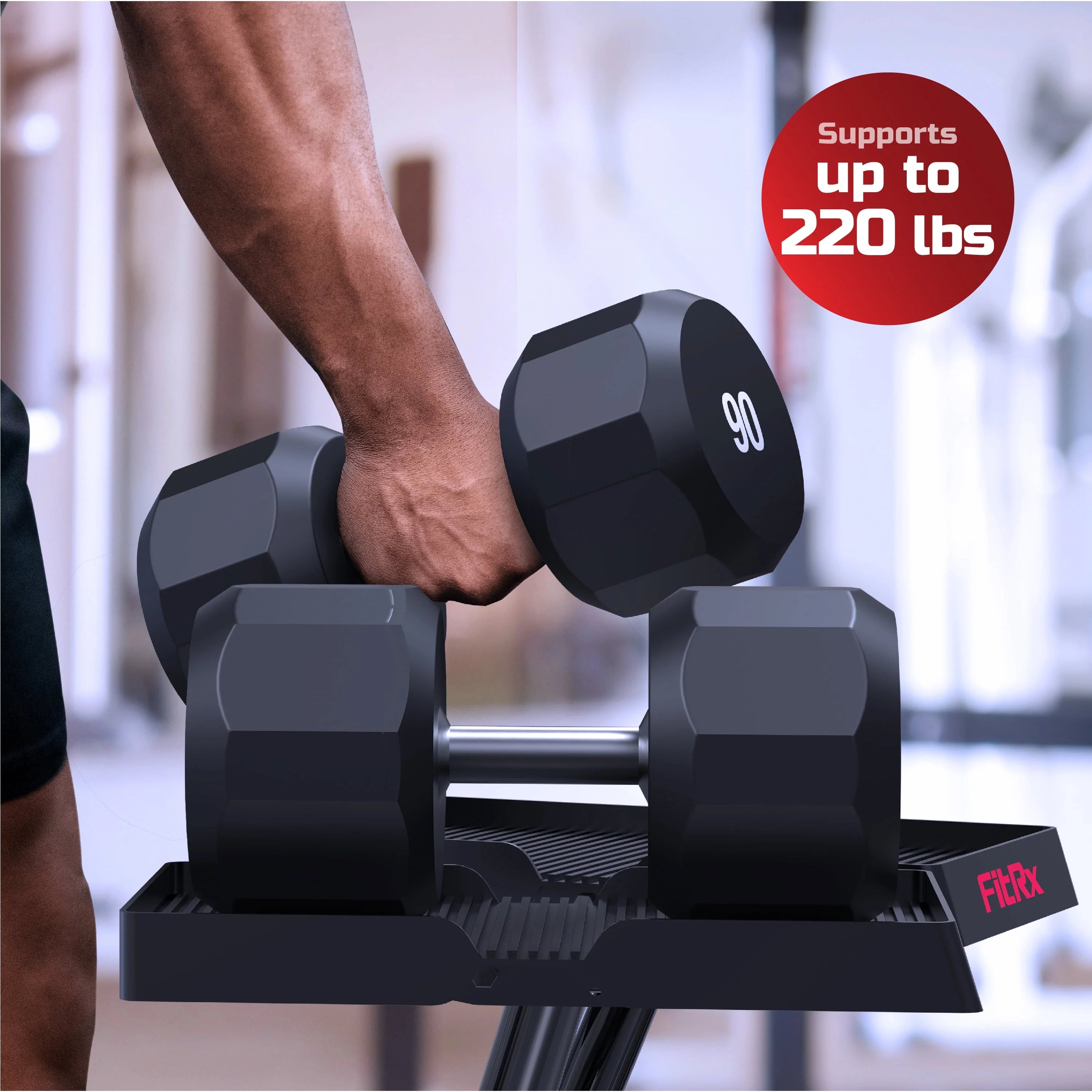 FitRx SmartRack Dumbbell Stand for Dumbbells and Kettlebells, Home Gym V5578