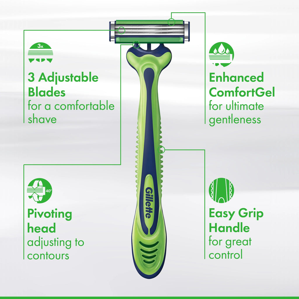 Gillette Sensor3 Sensitive Men's Disposable Razor, 4 Count Q736